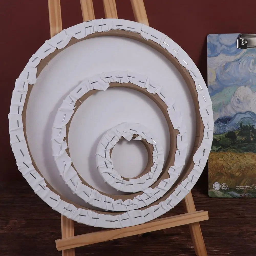 Round Canvas Painting Boards — Stretched Cotton Panels for Artists