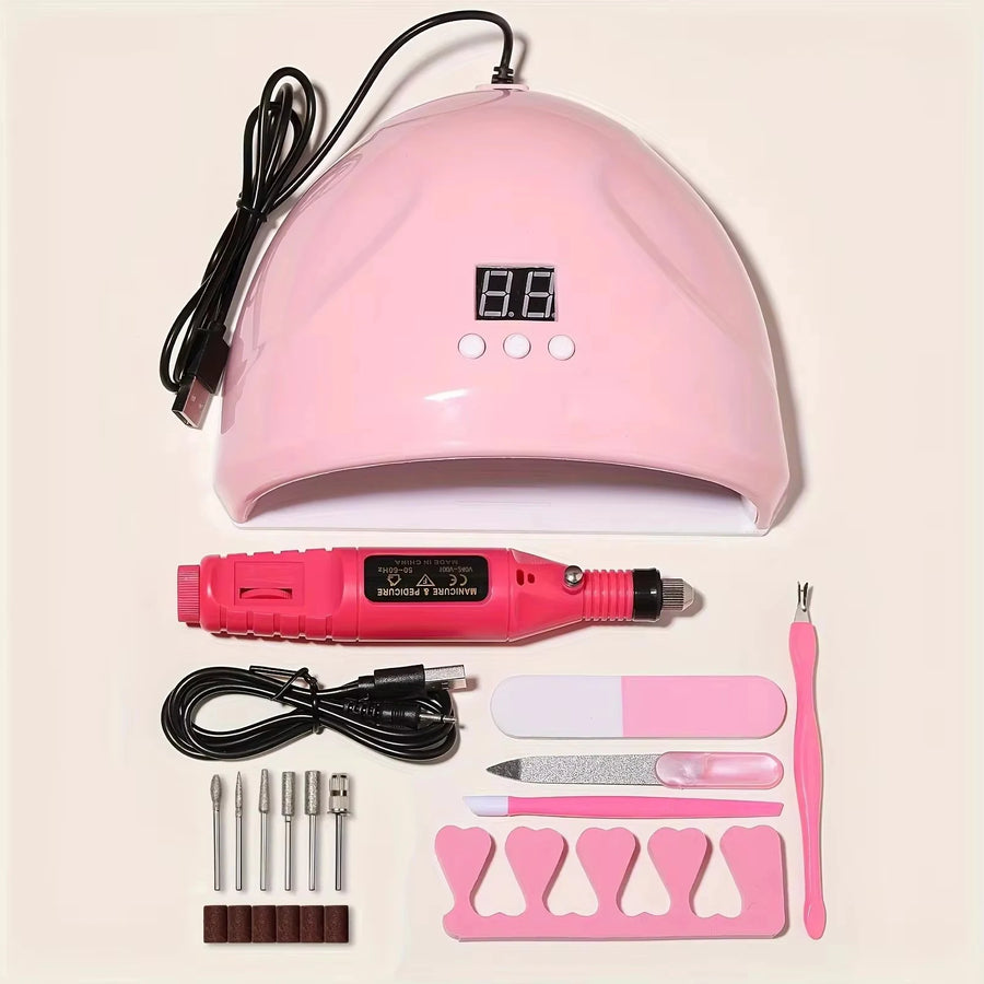 LULAA Professional Manicure Set — Electric Nail Drill & UV Lamp Kit