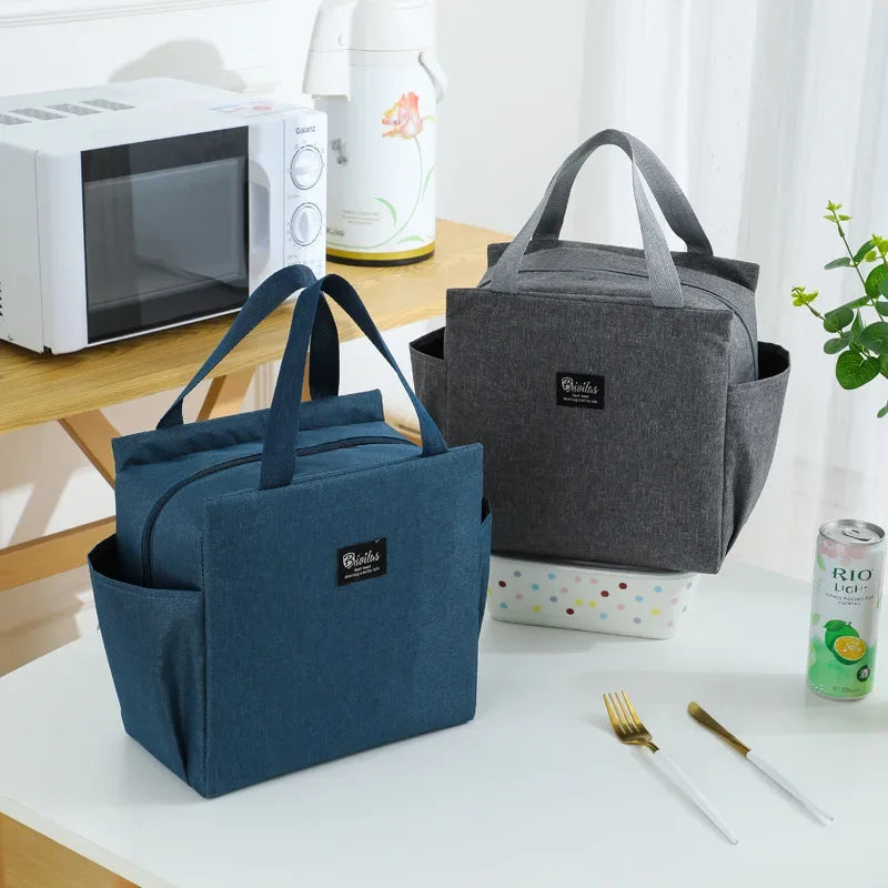 Insulated Lunch Tote — Portable Meal Storage with Side Pockets