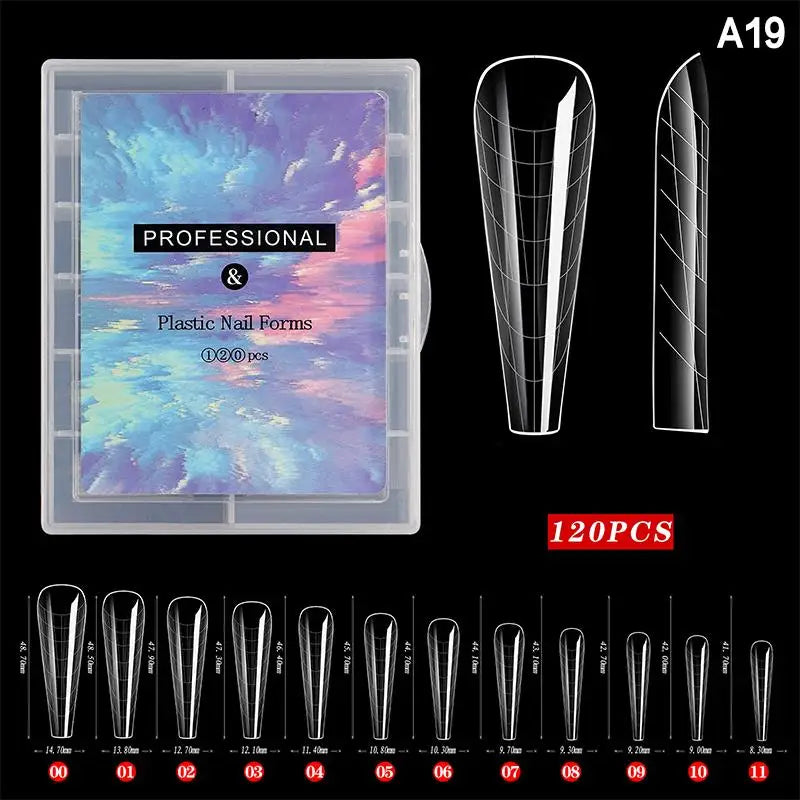 AQTOCNA Dual Form Nail Extension Tips — 120 Piece Quick Building Mold Set