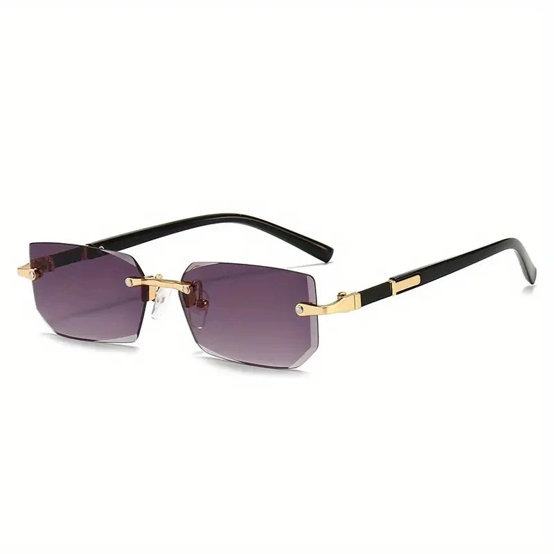 ZXWLYXGX Rimless Rectangle Sunglasses — Trendy Fashion Shades for Men and Women