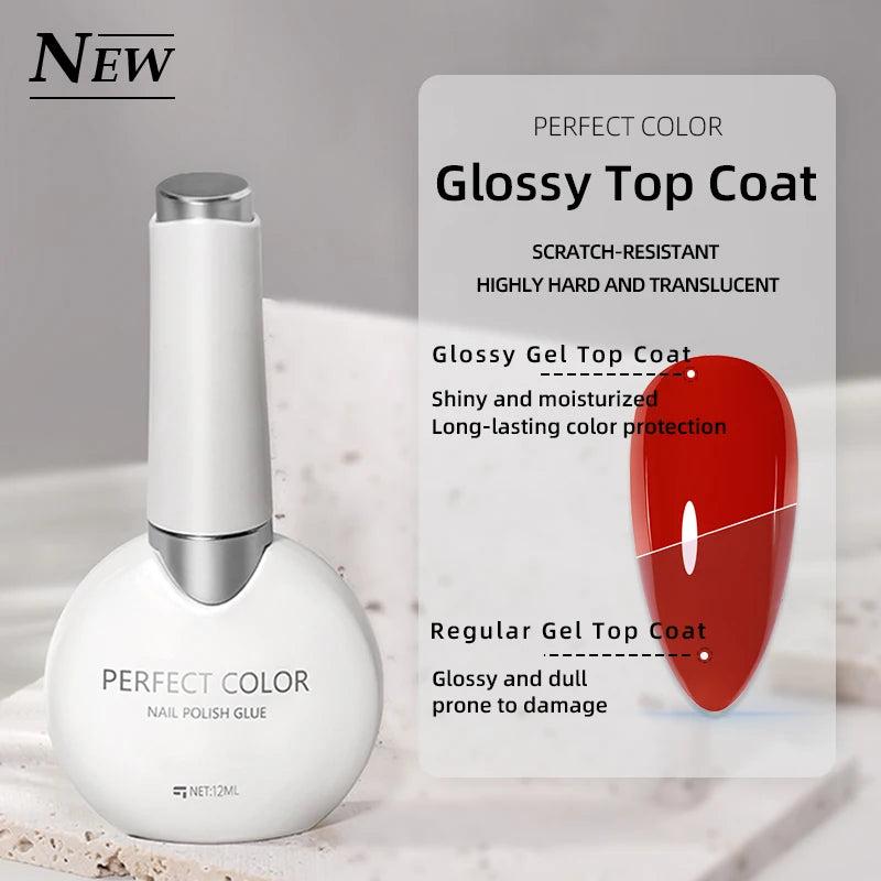 Perfect color Gel Base and Top Coat Set — High Gloss Long Lasting Finish