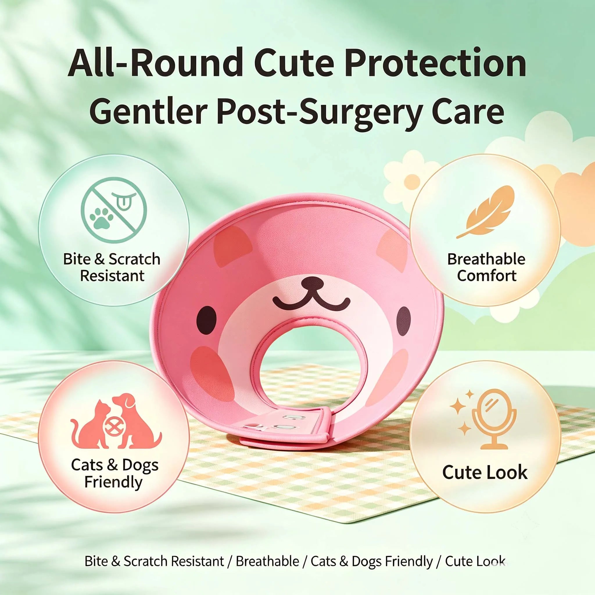 Cartoon Recovery Cone for Pets — Rigid Protective Elizabeth Collar