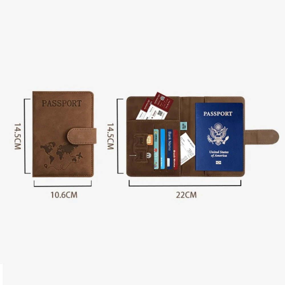 YIYUEQIANLI Passport Holder — RFID Blocking Travel Wallet Organizer