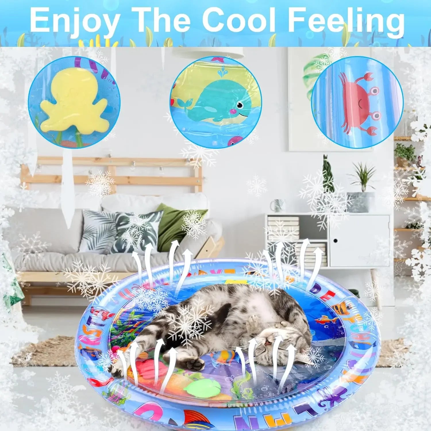 Inflatable Water Sensory Play Mat — Ocean Theme Pet Activity Mat
