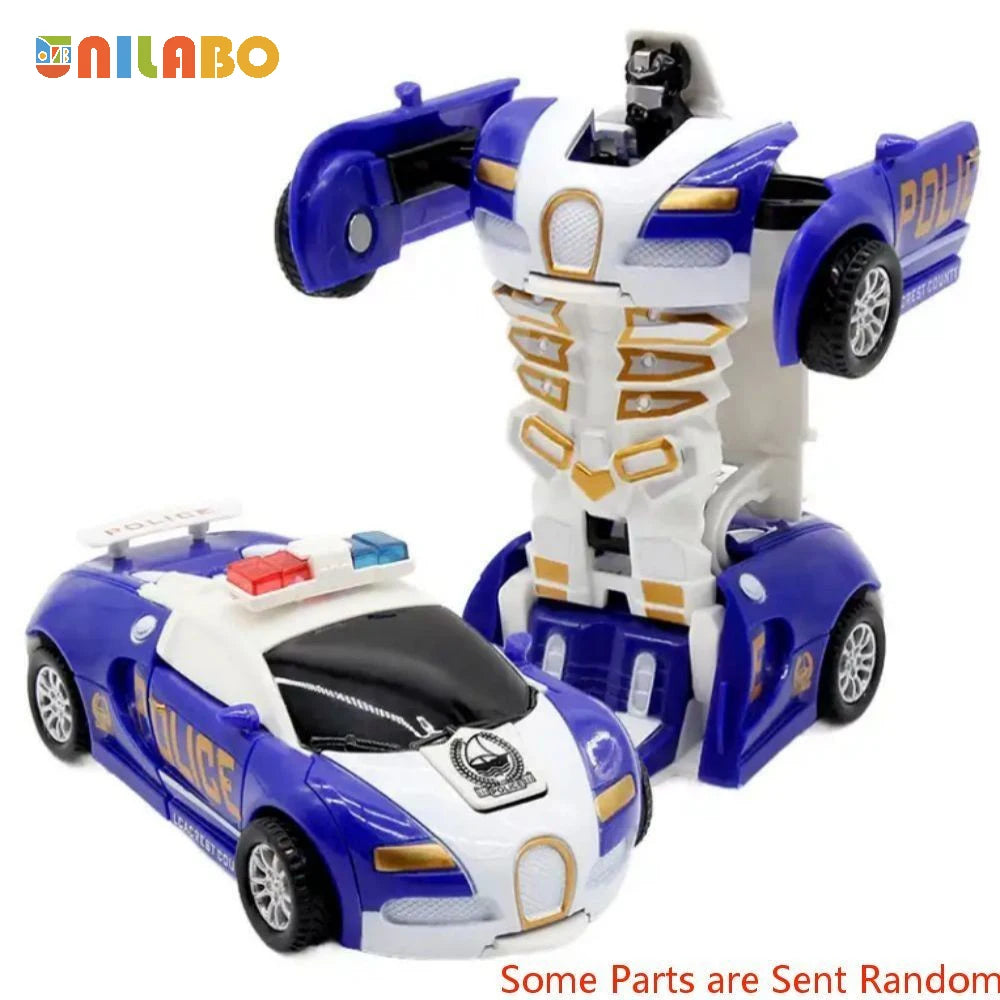 Transformable Robot Sports Car Toy — Diecast Model Vehicle for Kids