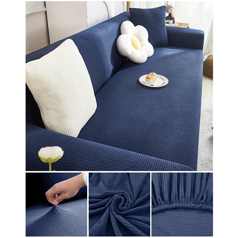 Elastic Jacquard Fabric Sofa Cover — Stretchable Slipcover for Living Room