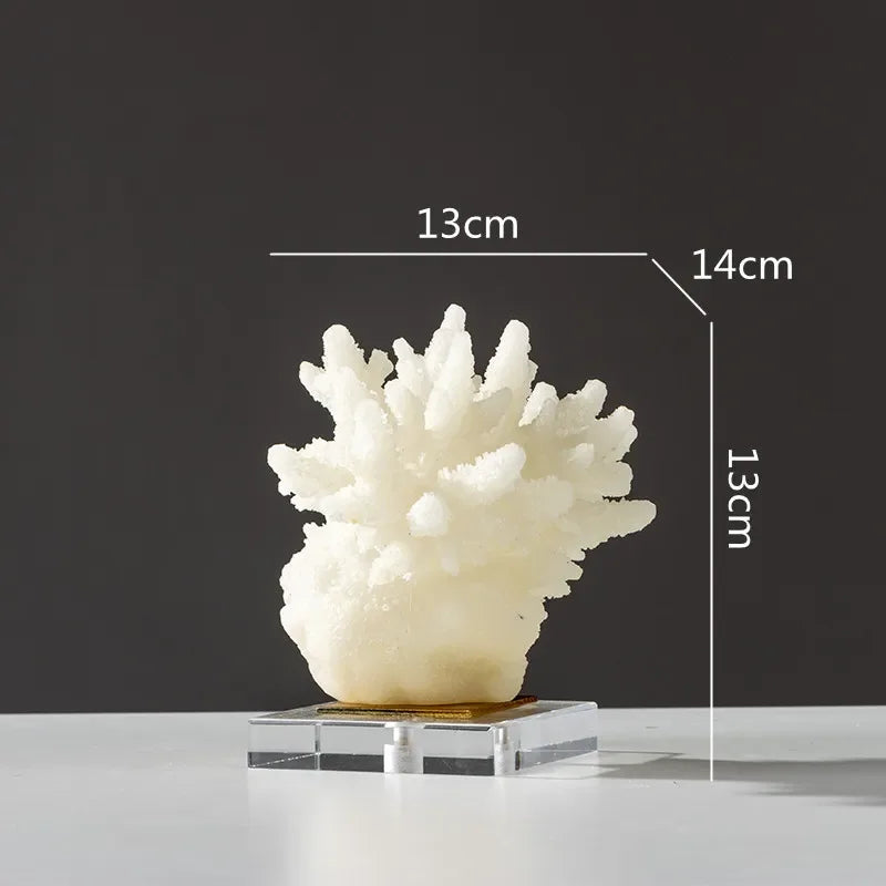ZIZI FISH Resin Coral Sculpture — Decorative Hollow Crystal Ornament