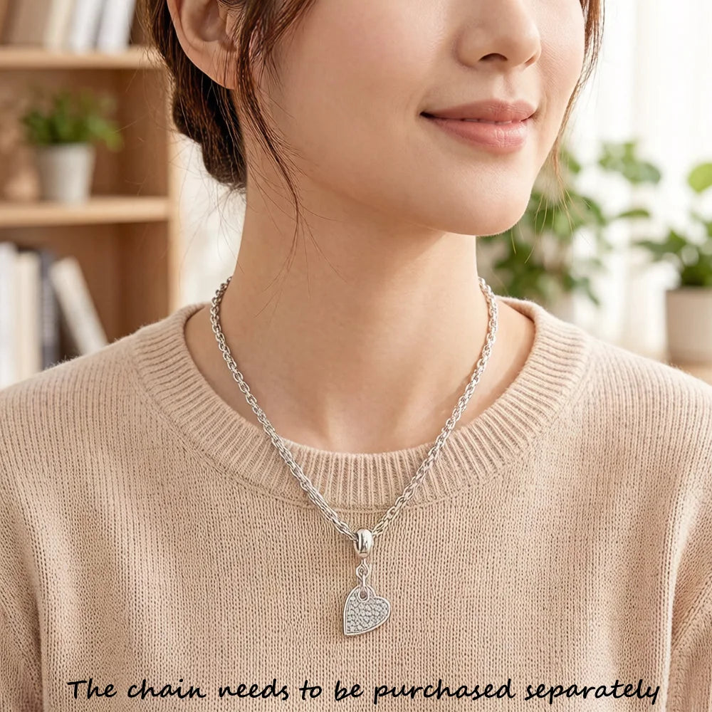 Thaddaeus Heart Zircon Pave Charm — Romantic 925 Sterling Silver Pendant
