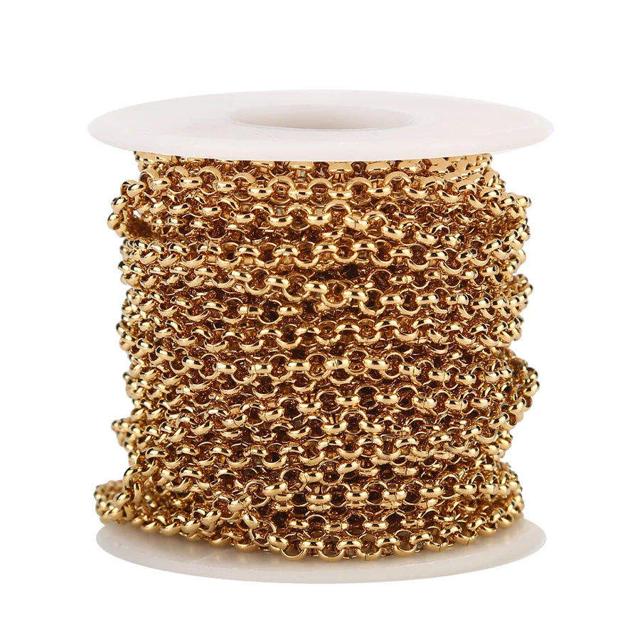 Gunbuluit Stainless Steel Curb Chain — Gold and Silver Jewelry Making Links