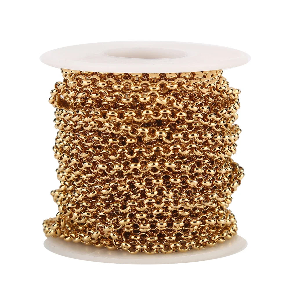 Gunbuluit Stainless Steel Curb Chain — Gold and Silver Jewelry Making Links