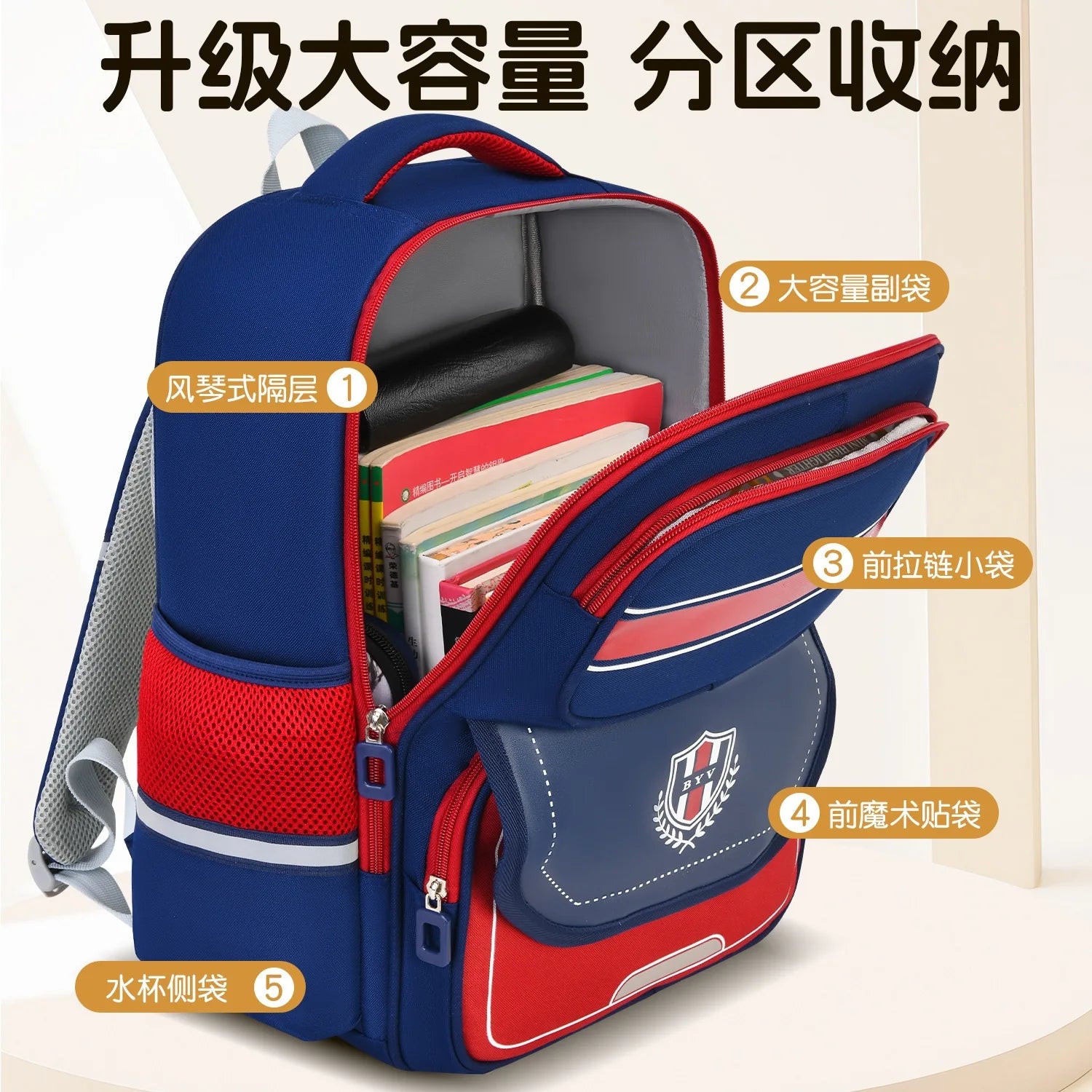 ABQP School Backpack — Ergonomic Spine Protection Design, Lightweight