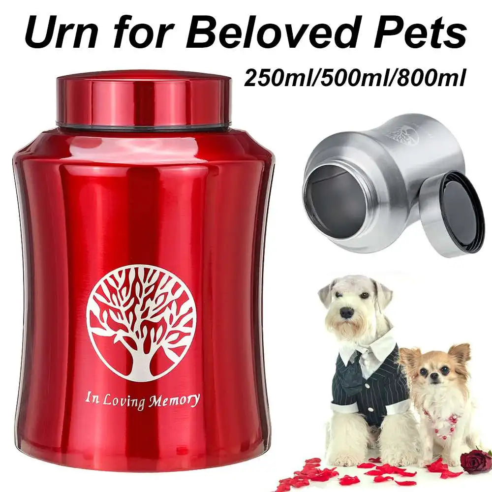 Stainless Steel Memorial Urn — Small Pet or Human Cremation Storage Jar