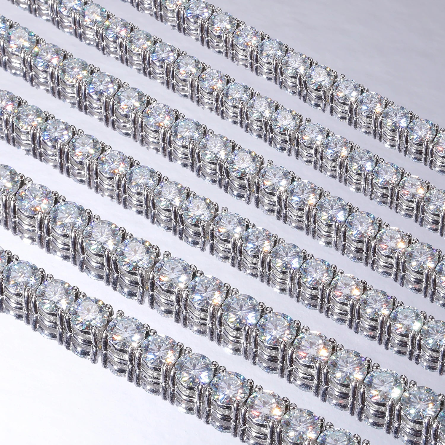 ICEOUTBOX Moissanite Tennis Bracelet — D VVS1 Sterling Silver Jewelry