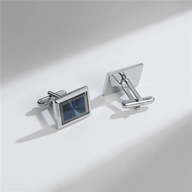UJOY Luxury Copper Cufflinks — Elegant Round and Square Men's Jewelry Set