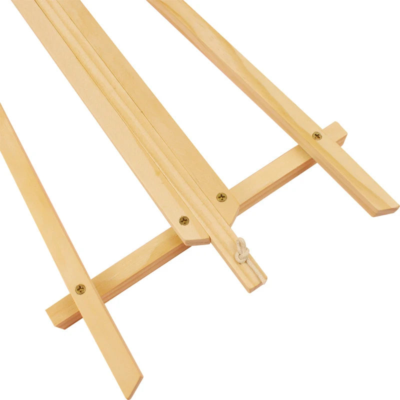 Wooden Trapezoidal Desktop Easel — Foldable Art Display Stand for Painting