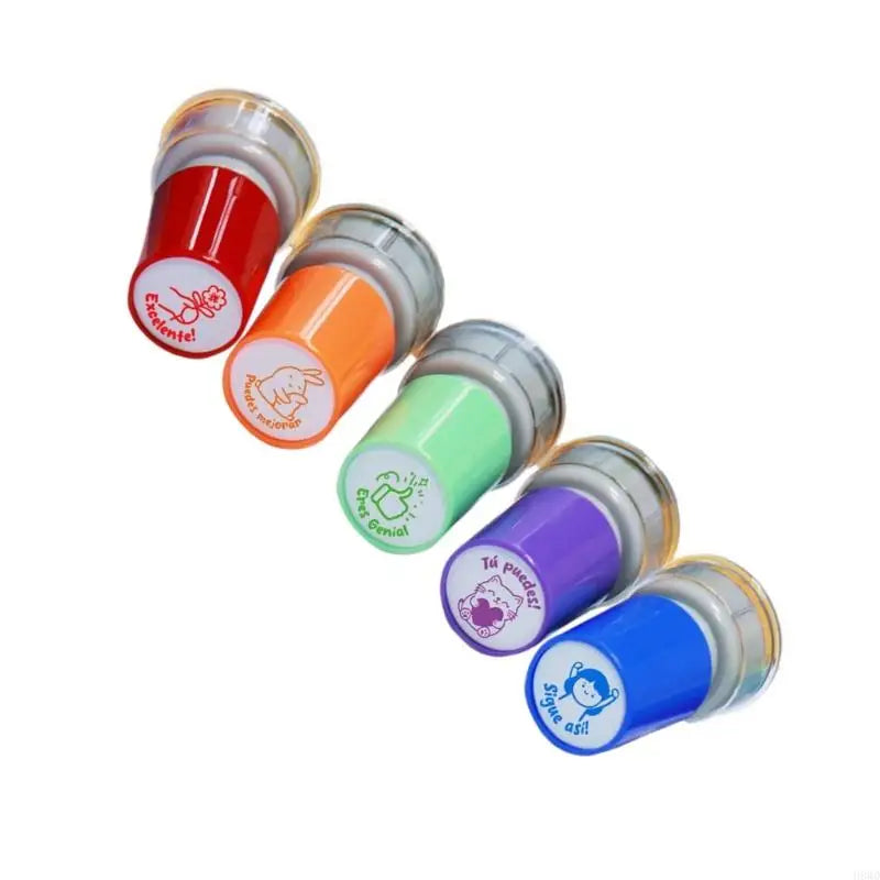 Spanish Teacher Feedback Stamp Set — 5 Colorful Praise Designs for Grading