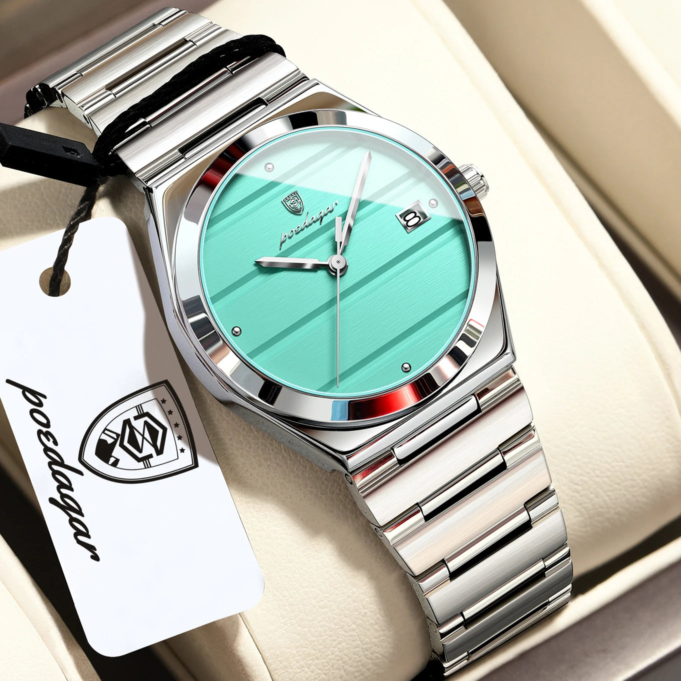 POEDAGAR Elegant Women's Quartz Watch — Stainless Steel Waterproof Wristwatch