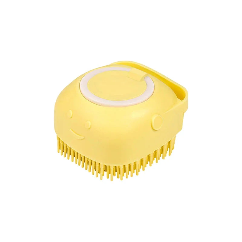 Pet Bathing Massage Brush — Silicone Shampoo Dispenser & Grooming Tool