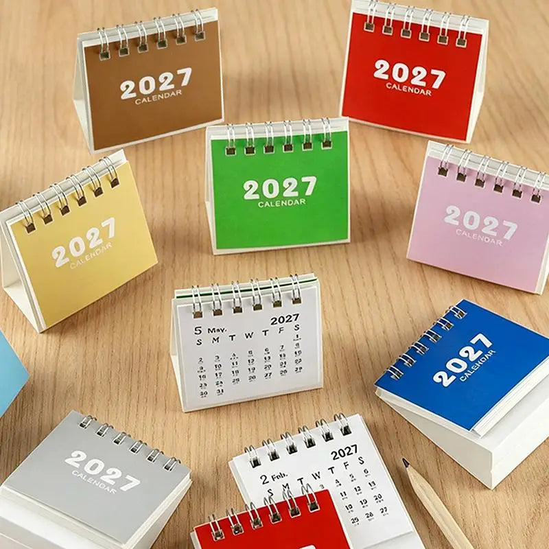eelhoe 2027 Mini Desk Calendar — Portable Daily Planner for Home and Office