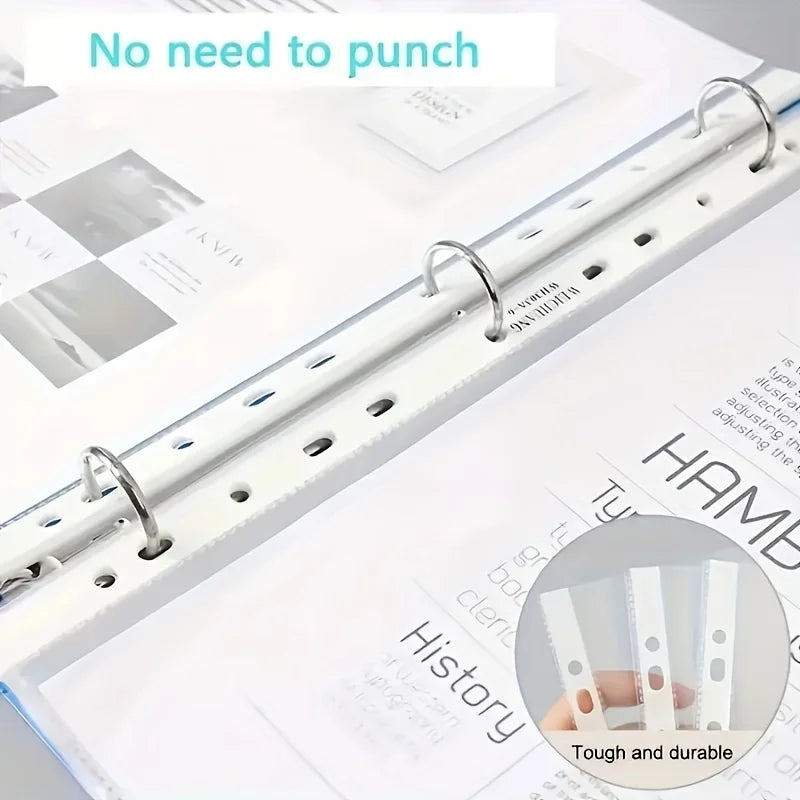 Clear A4 Plastic File Folders — Durable 11-Hole Document Sleeves