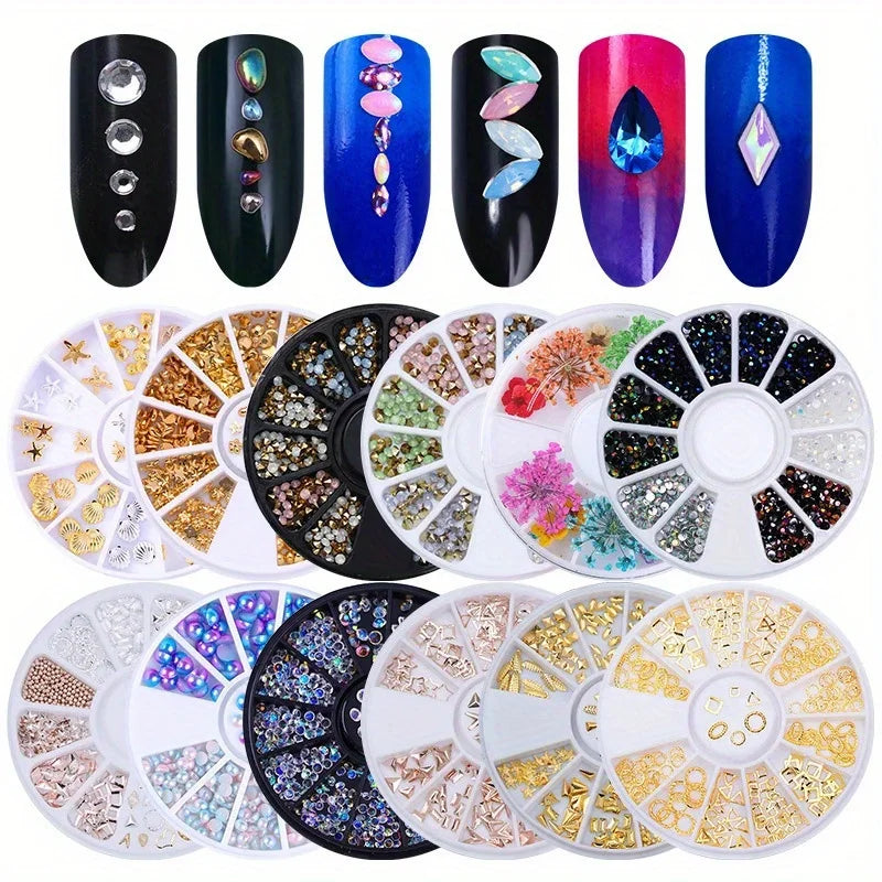 TaoTips Nail Art Rhinestones — Acrylic Crystal Gems for Manicure Decoration