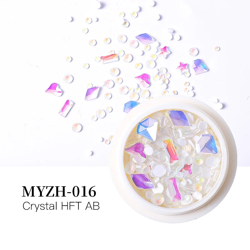 MagiBling Nail Art Rhinestone Kit — Mixed Size Crystal Gemstones for 3D Nail Design