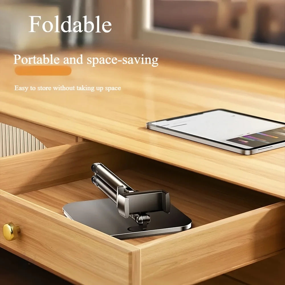Adjustable Metal Monitor Stand — Portable Desktop Bracket for Tablets and Phones