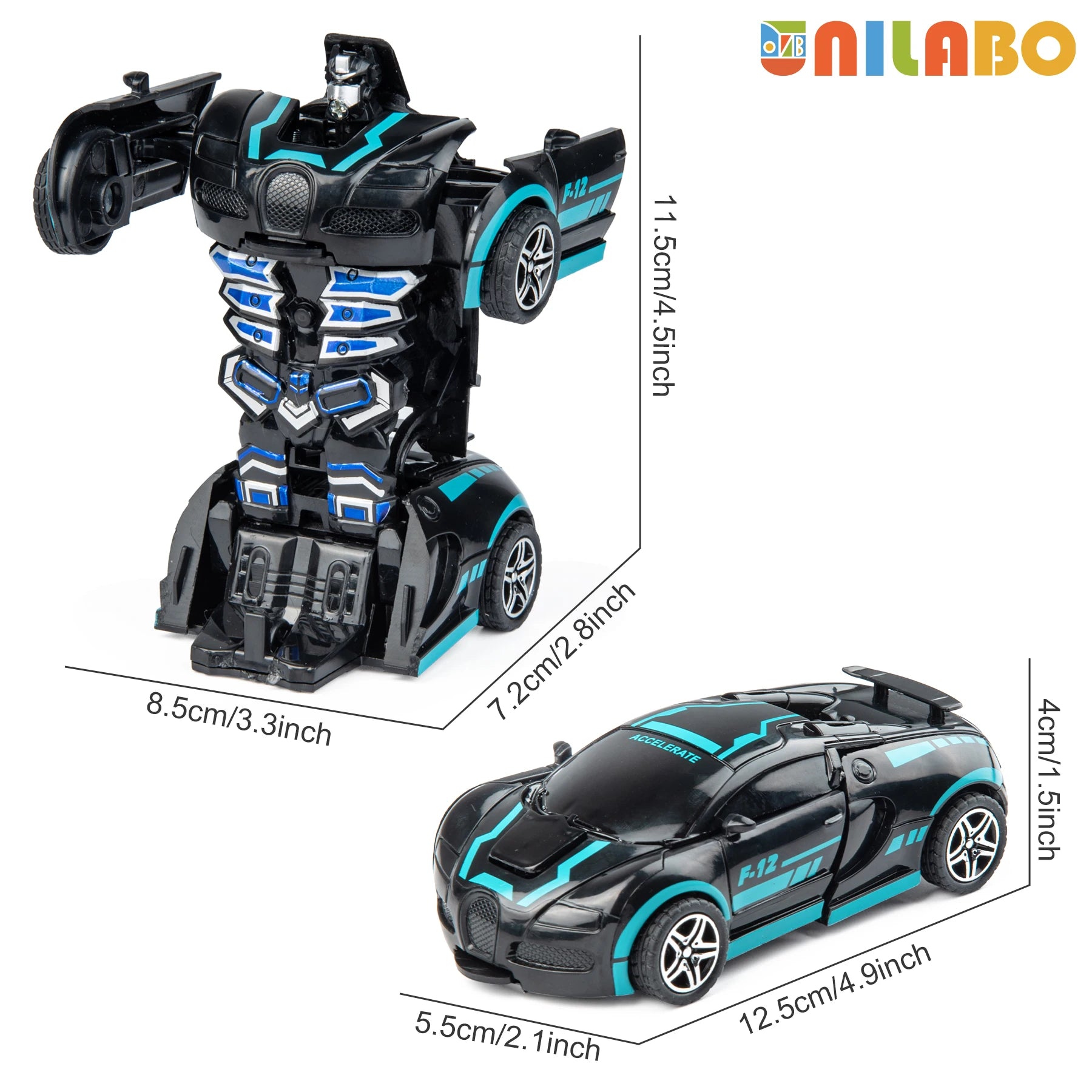 Transformable Robot Sports Car Toy — Diecast Model Vehicle for Kids
