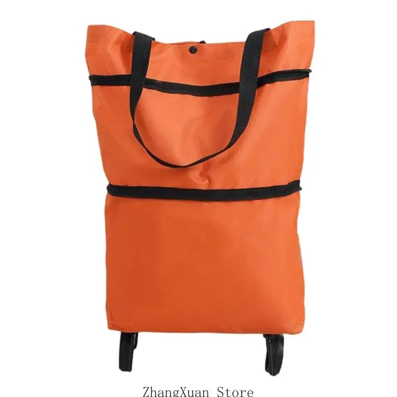 Foldable Wheeled Shopping Cart — Reusable Market Bag for Groceries