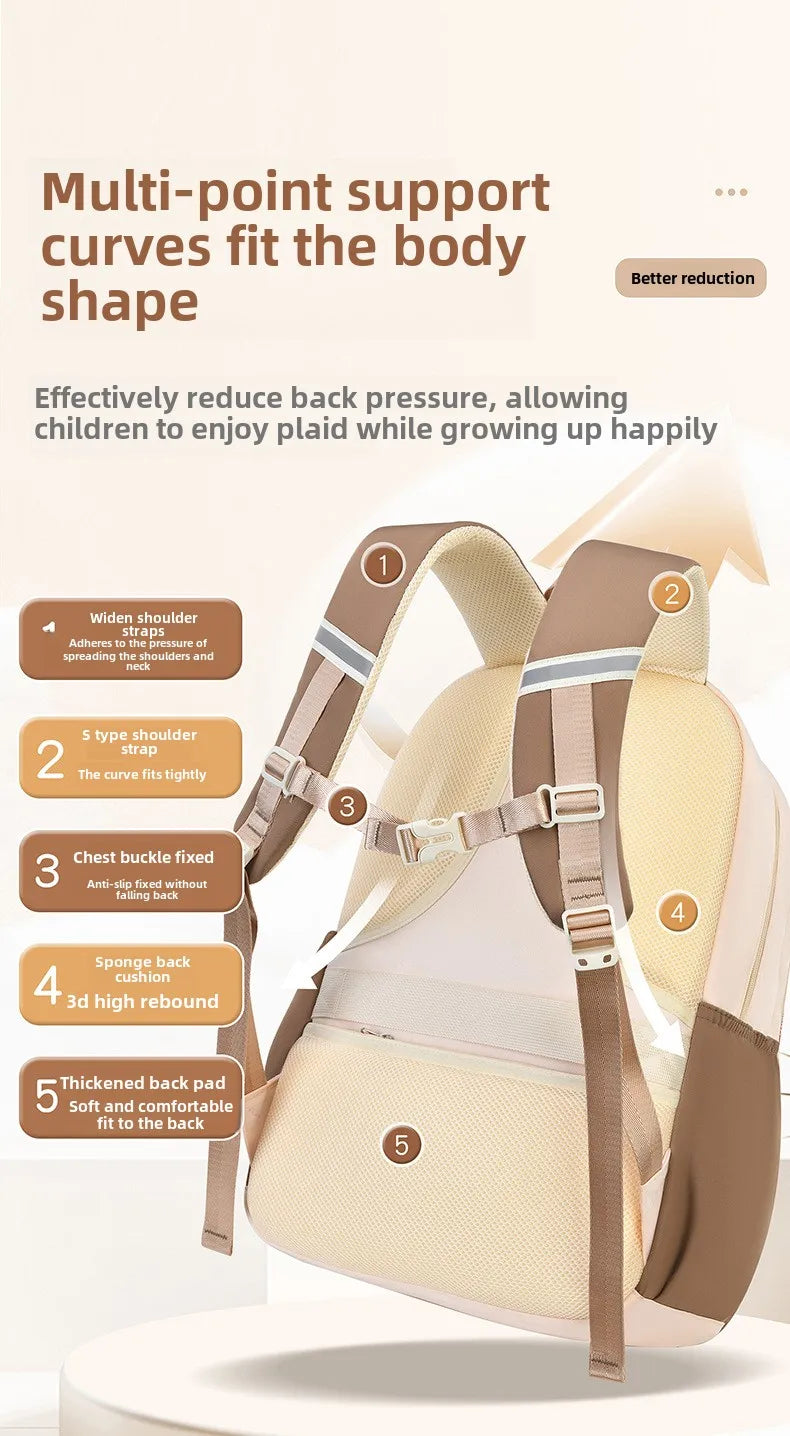 Kawaii Kids School Backpack — Waterproof Nylon Schoolbag with Cute Pendant
