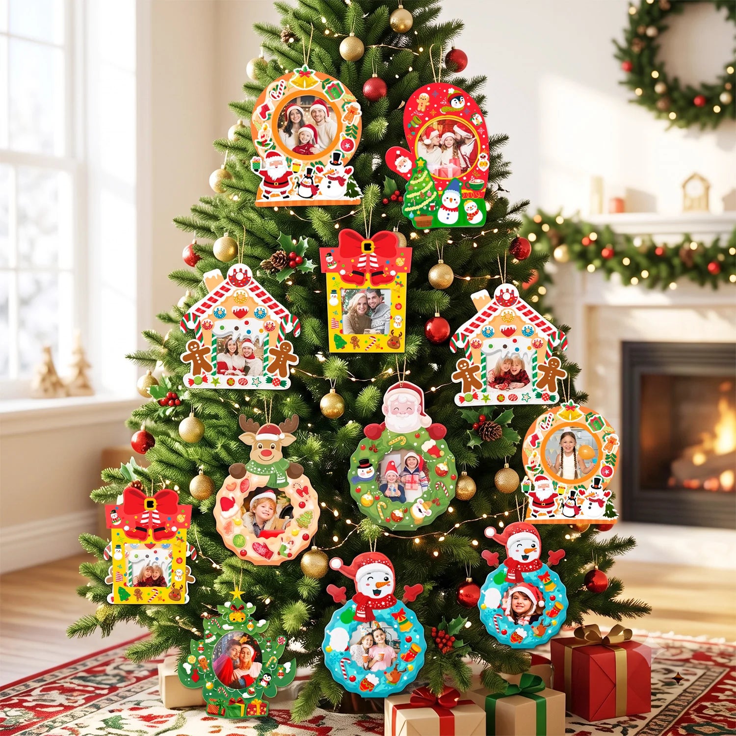 Christmas Photo Props and DIY Stickers — 64 Piece Party Decoration Set