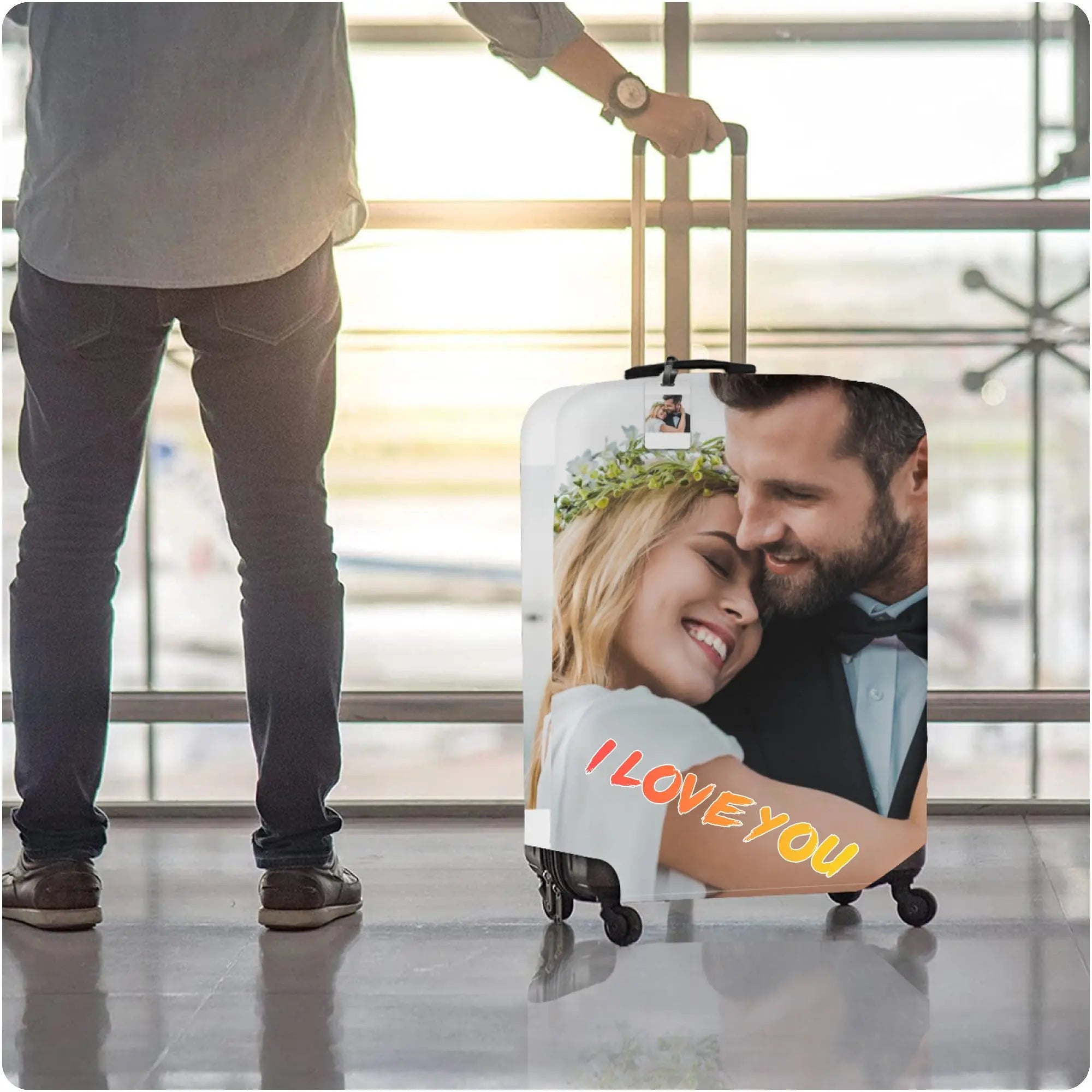 Custom Personalized Luggage Cover — Protective Elastic Suitcase Sleeve