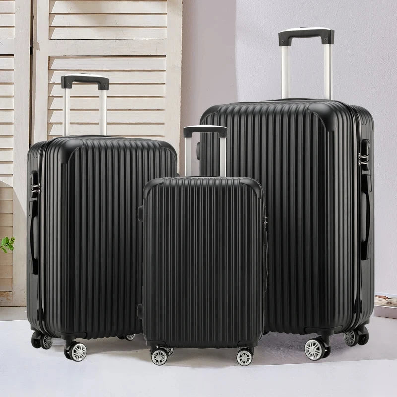 3-Piece Hard Shell Luggage Set — Durable Spinner Trolley Cases for Travel