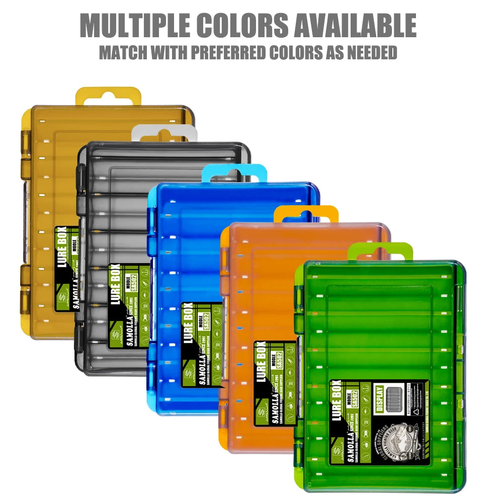 SAMOLLA Fishing Tackle Box — 14 Compartment Lure and Hook Organizer