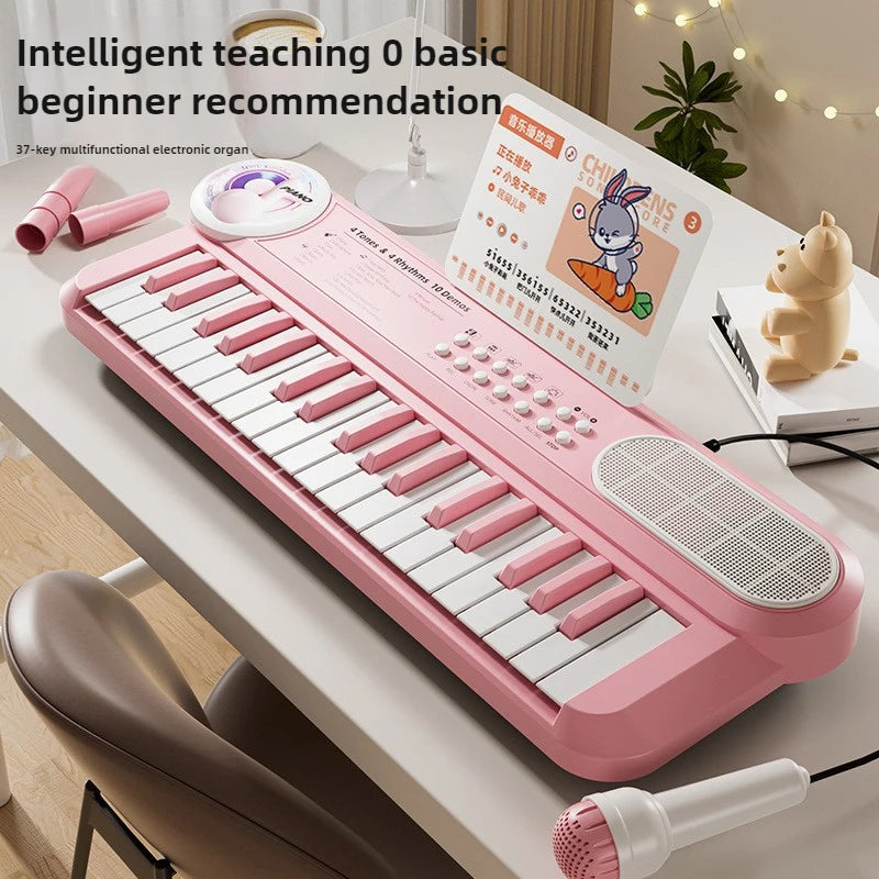 37-Key Electronic Kids Keyboard — Musical Learning Toy with Microphone