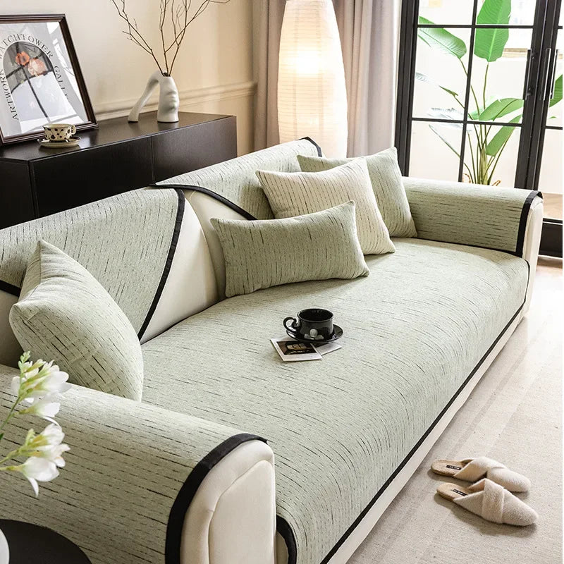 Chenille Sofa Cover Towel — Non-Slip Fabric Protector for Furniture