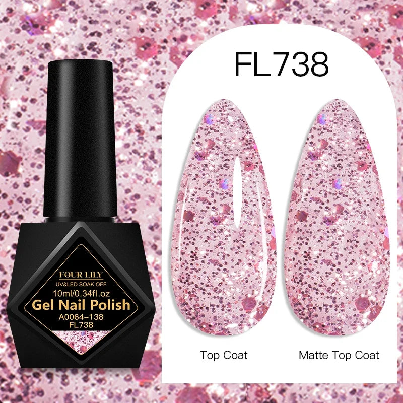 Four Lily Gel Nail Polish — Long Lasting Semi-Permanent Manicure Set
