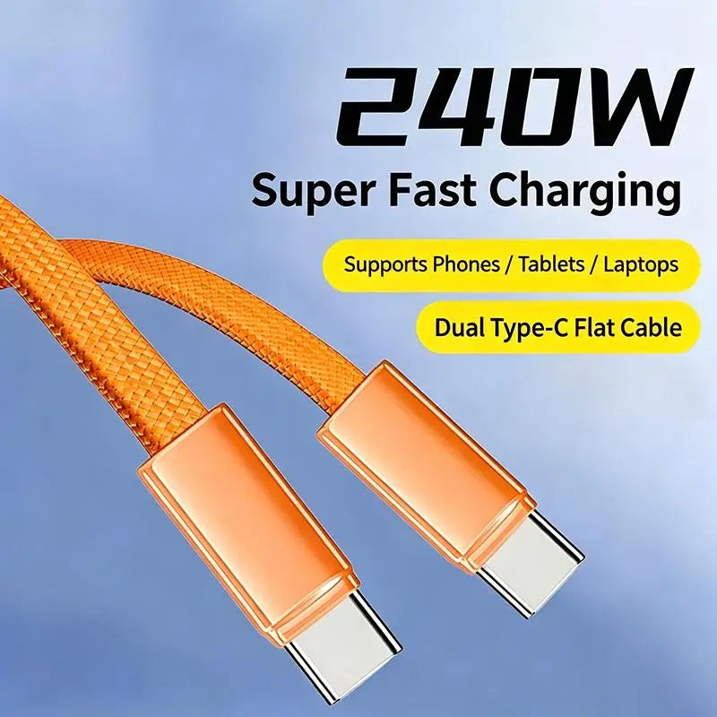 eelhoe 240W USB-C Fast Charging Cable — Durable Braided Cord for Laptops and Phones