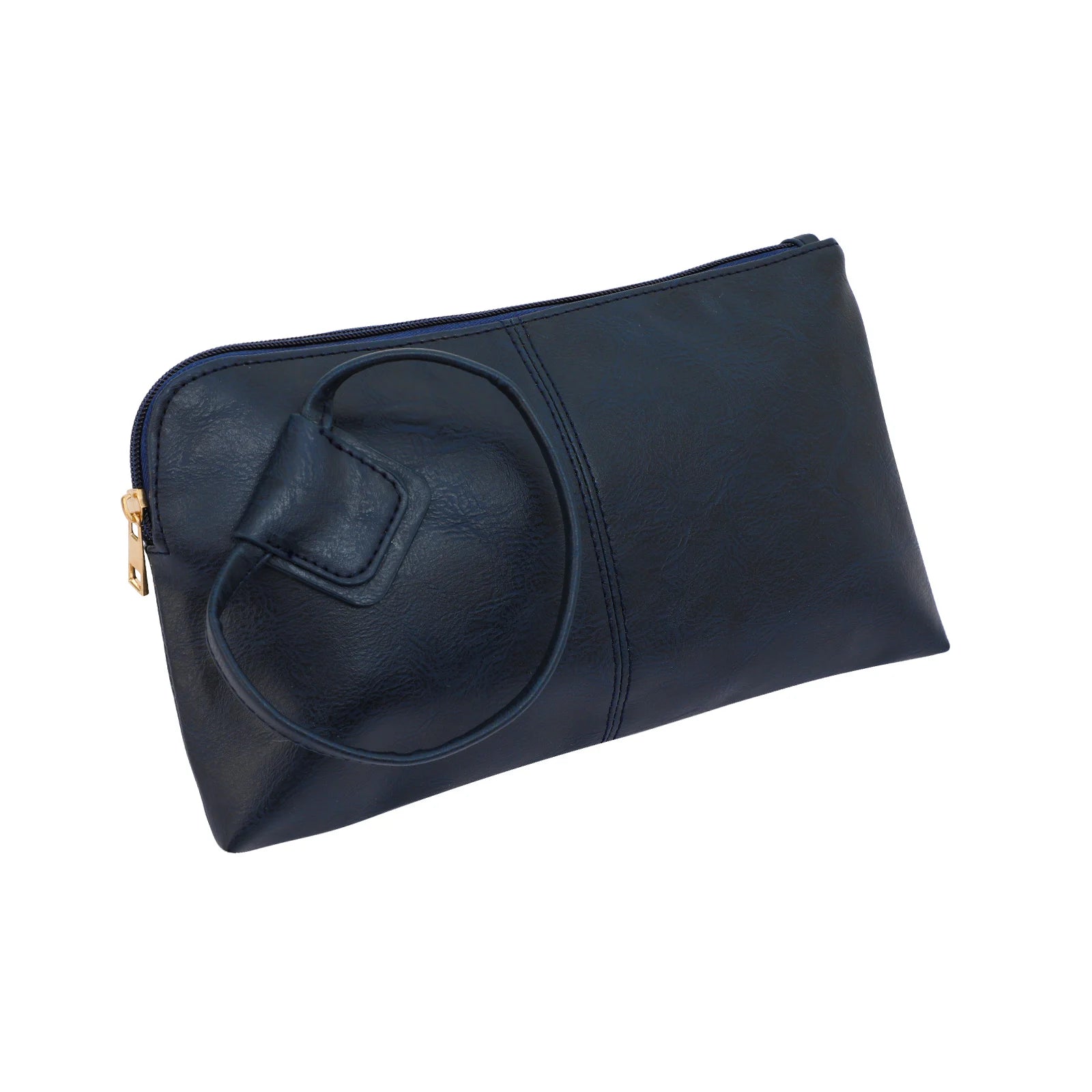 DANCURKEY Vegan Leather Wristlet Clutch — Elegant Evening Bag with Round Handle