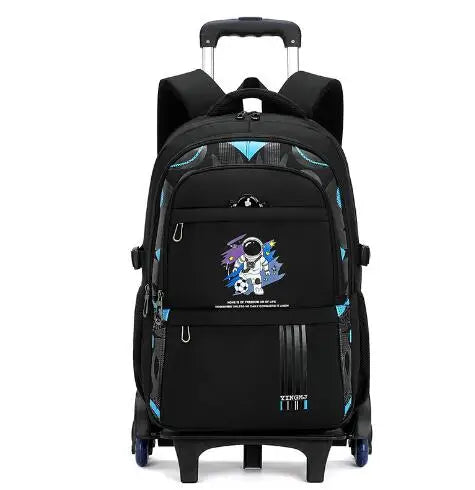 Kids Rolling School Backpack — Waterproof Wheeled Trolley Bag