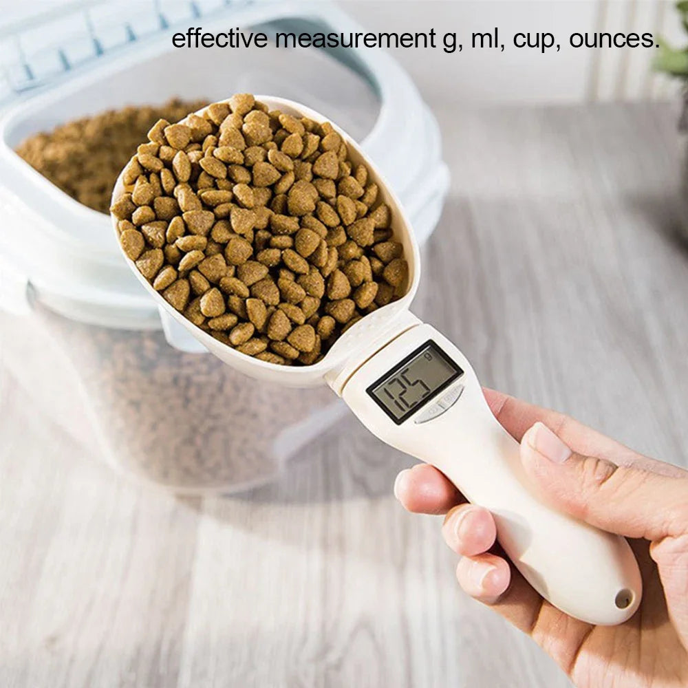 Digital Pet Food Measuring Scoop — Electronic Spoon Scale with LED Display