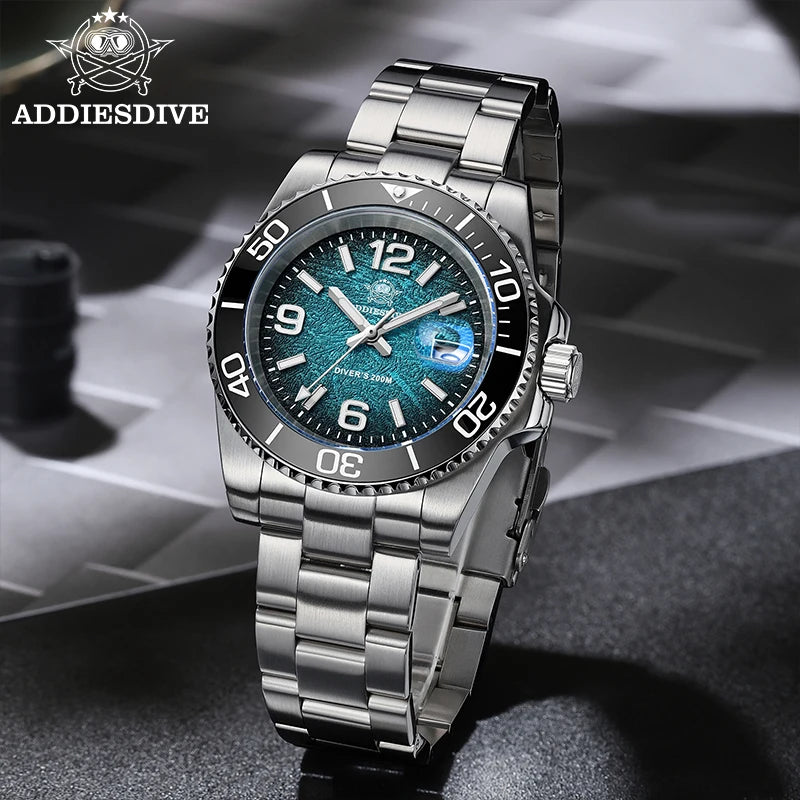 ADDIESDIVE 41mm Men's Diving Watch — 200m Waterproof Quartz Sport Watch