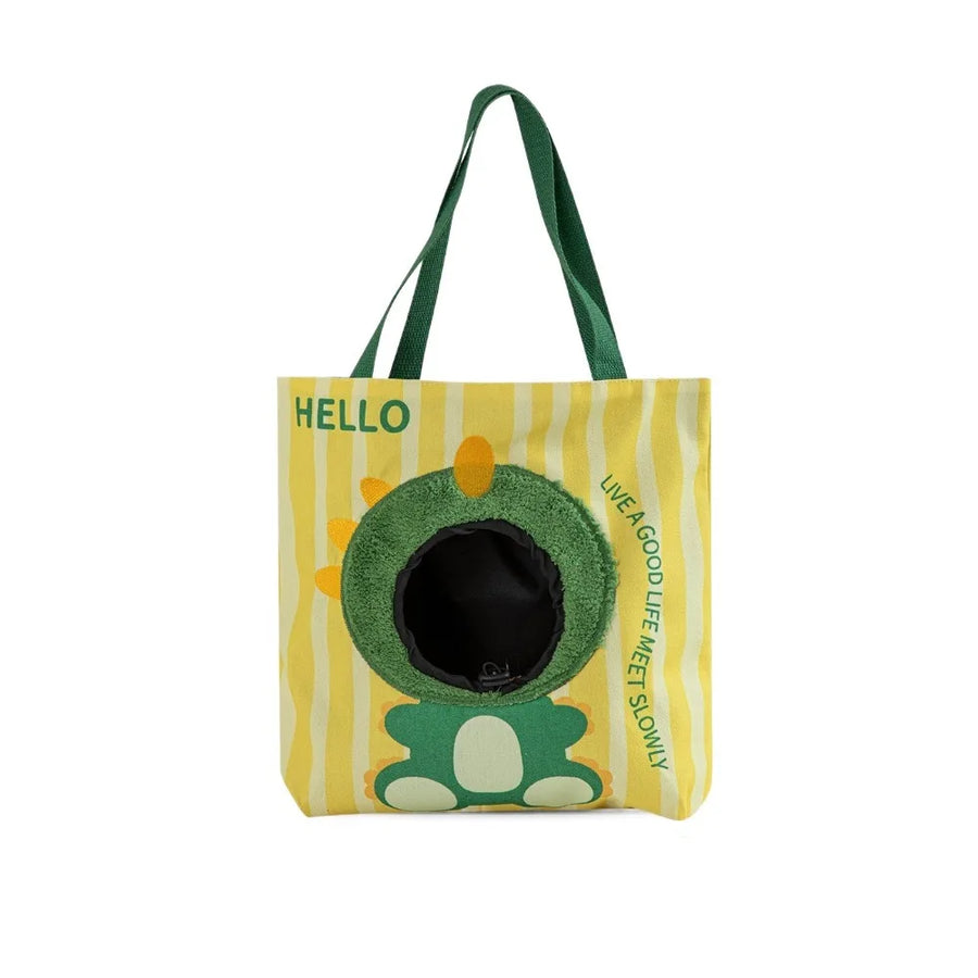 Breathable Canvas Pet Carrier Bag — Portable Travel Tote for Cats and Small Dogs
