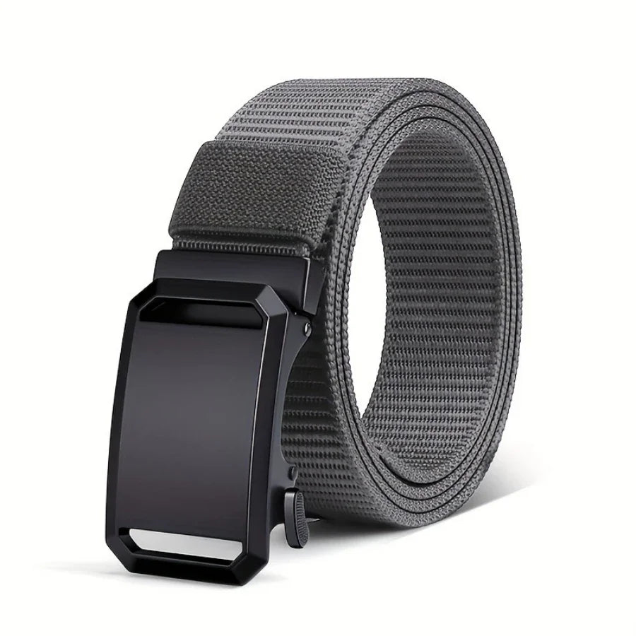 Men's Canvas Tactical Belt — Automatic Buckle for Workwear & Outdoor Use