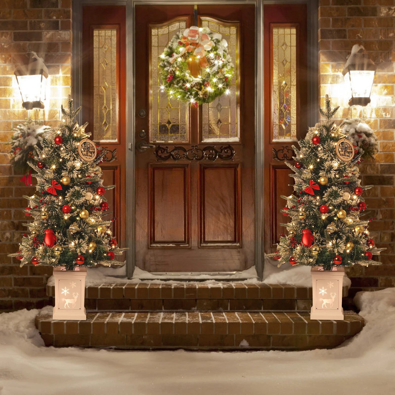 3ft Frost Light Artificial Christmas Tree — Pre-Lit with 78 LED Lights