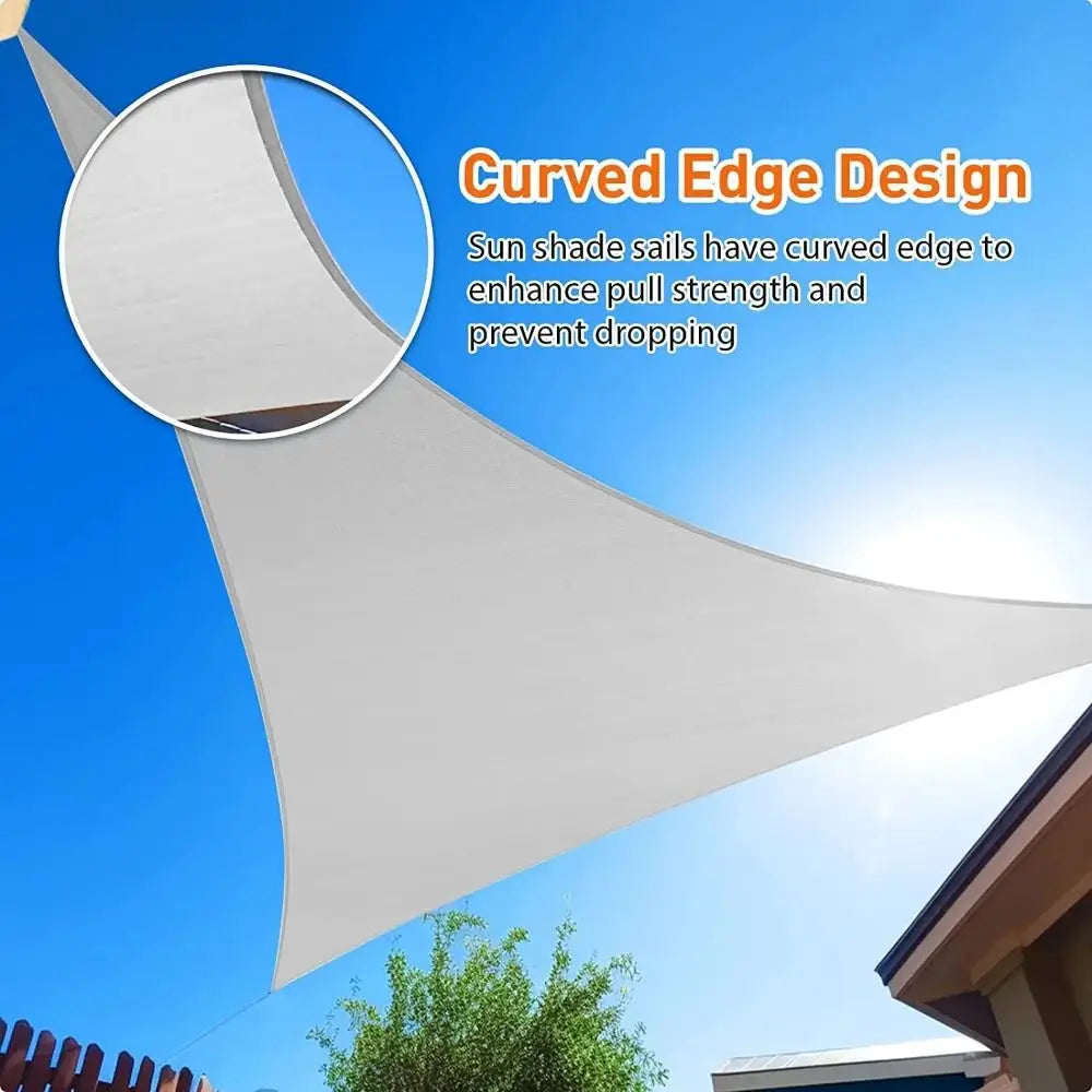 Triangle Shade Sail — UV Blocking Outdoor Canopy with Ropes