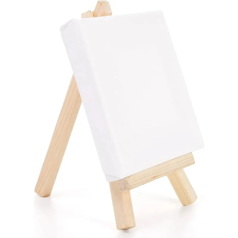 Mini Canvas and Easel Set — Blank Stretched Canvases for Art and Decor