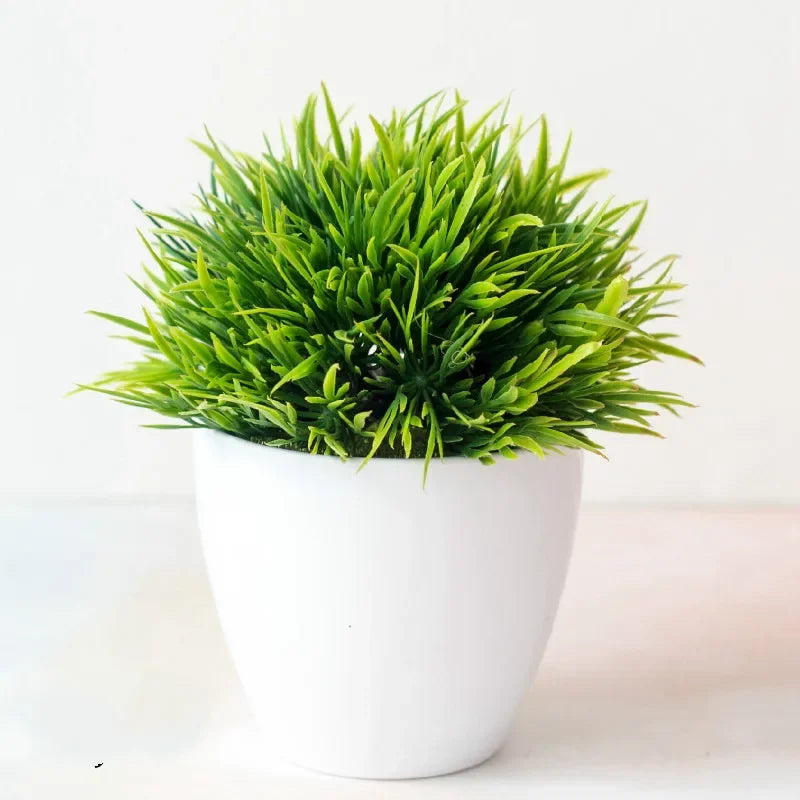 merylover Artificial Bonsai Tree — Potted Green Plant Decor for Home and Office