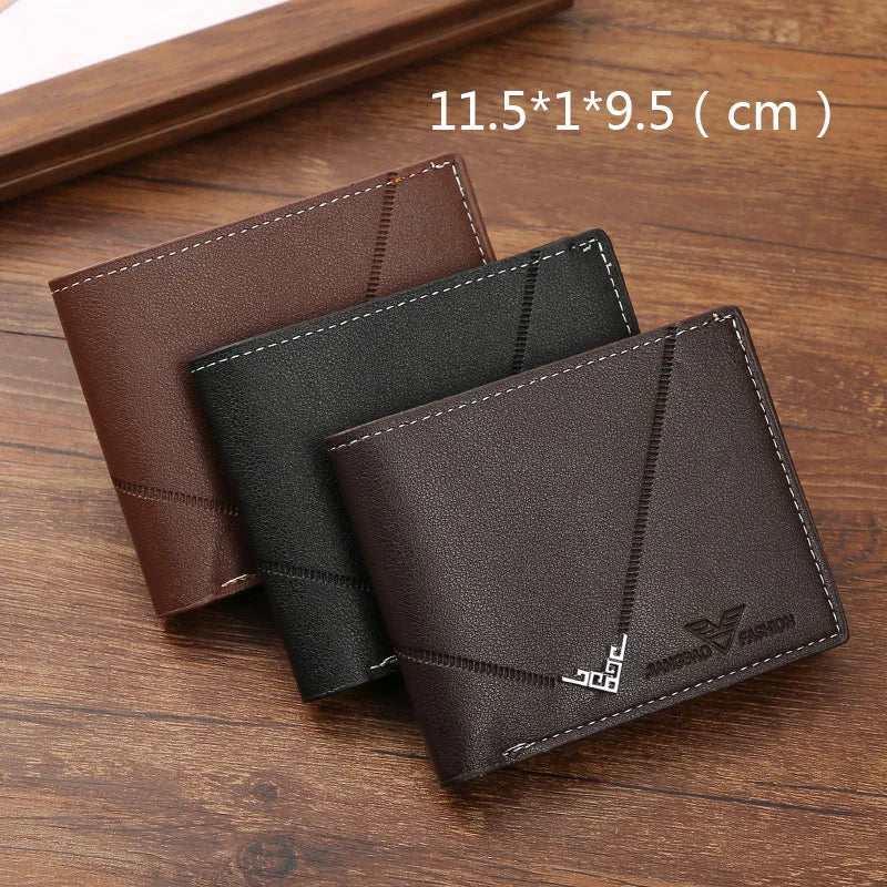 Men's Slim Bifold Wallet — Compact Leather Money Clip & Card Holder